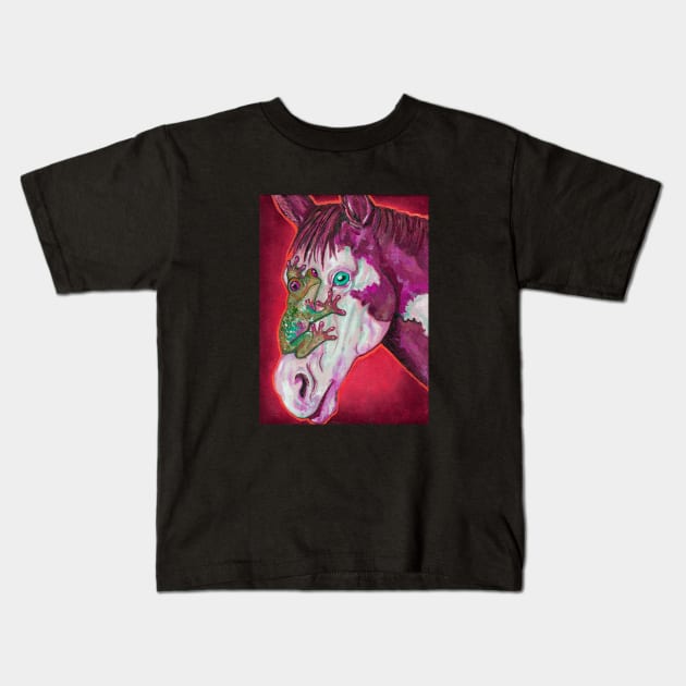 Psychedelic horse Kids T-Shirt by deadblackpony